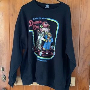Wicked Clothes Caring for your Demon Cat sweatshirt